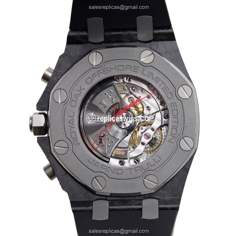 Audemars Piguet Royal Oak Offshore Carbon - Automatic - White Dial - Black Rubber - Clasp - View 3