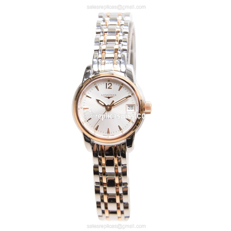 Longines SAINT IMIER Automatic 18kt - Rose Gold/Steel Case | Silver Dial | Clasp - Silver Strap - View 2