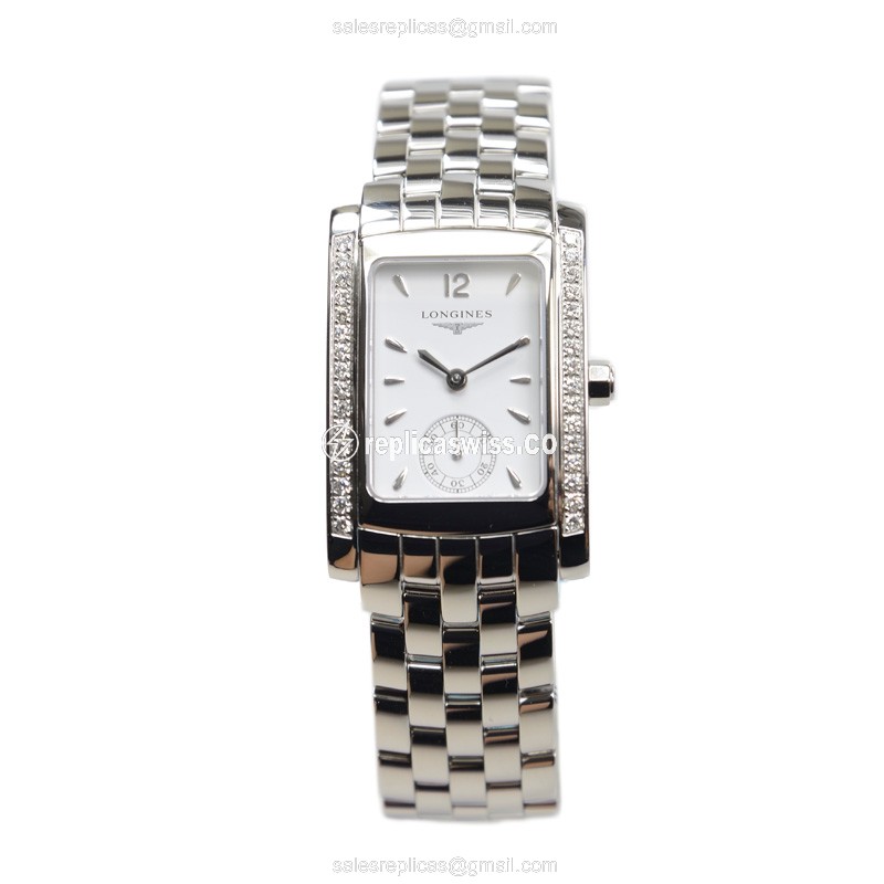 Longines L5.502.0.16.6 Replica - Quartz - Stainless Steel Case - White Dial, Silver Clasp - View 2