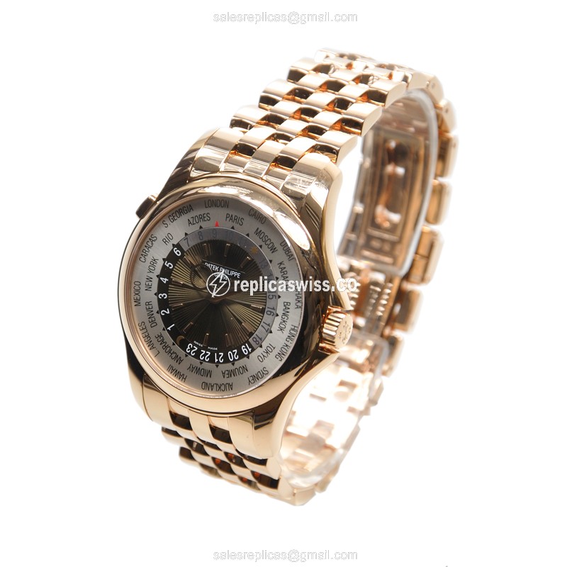 Patek Philippe 5130/1R-001 Complications - Auto - 18kt Rose Gold - Brown Dial - Gold Strap - View 2