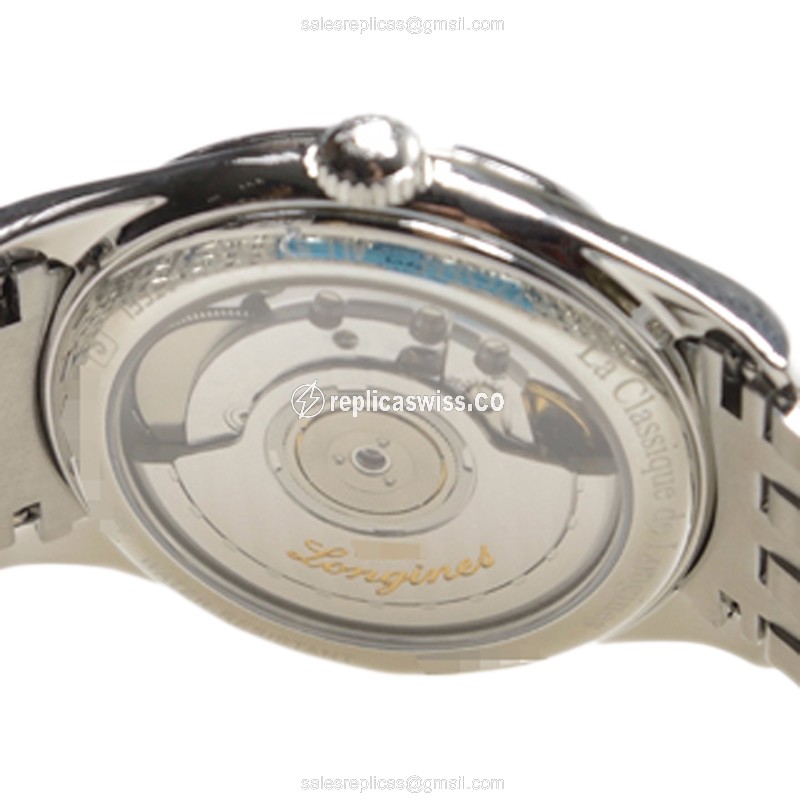 Longines Elegant Series Automatic - White Dial on Steel - View 4