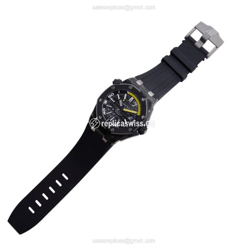 Audemars Piguet Royal Oak Offshore Replica - Automatic Carbon Case - Black Dial - Rubber Strap - View 2