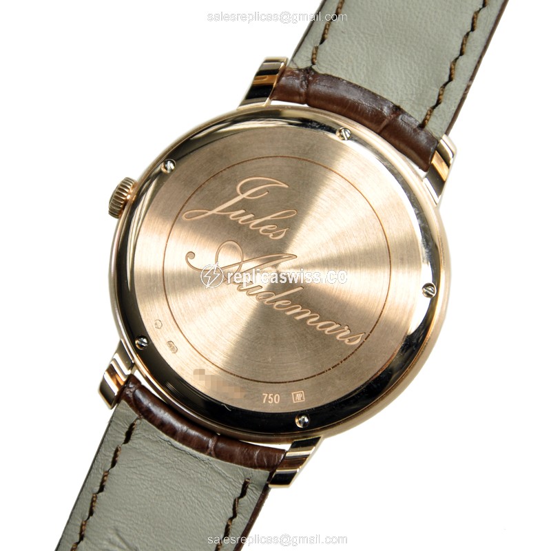 Audemars Piguet 26385OR.OO.A088CR.01 Replica - Automatic - 18kt Rose Gold - Silver Dial - Brown Alligator Strap - View 3