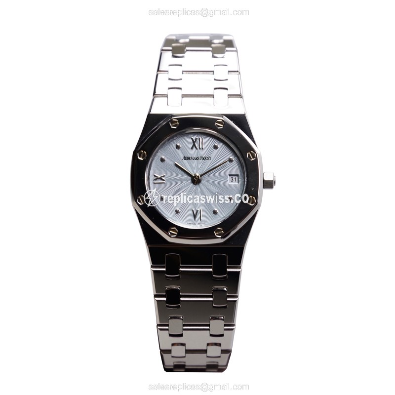 Audemars Piguet Royal Oak Quartz - Blue Dial - Steel Case - Silver Steel Strap - View 2