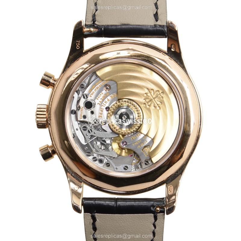 Patek Philippe 5960R-012 Complications - Auto 18kt Rose Gold - Black Dial, Alligator Black Clasp - View 3
