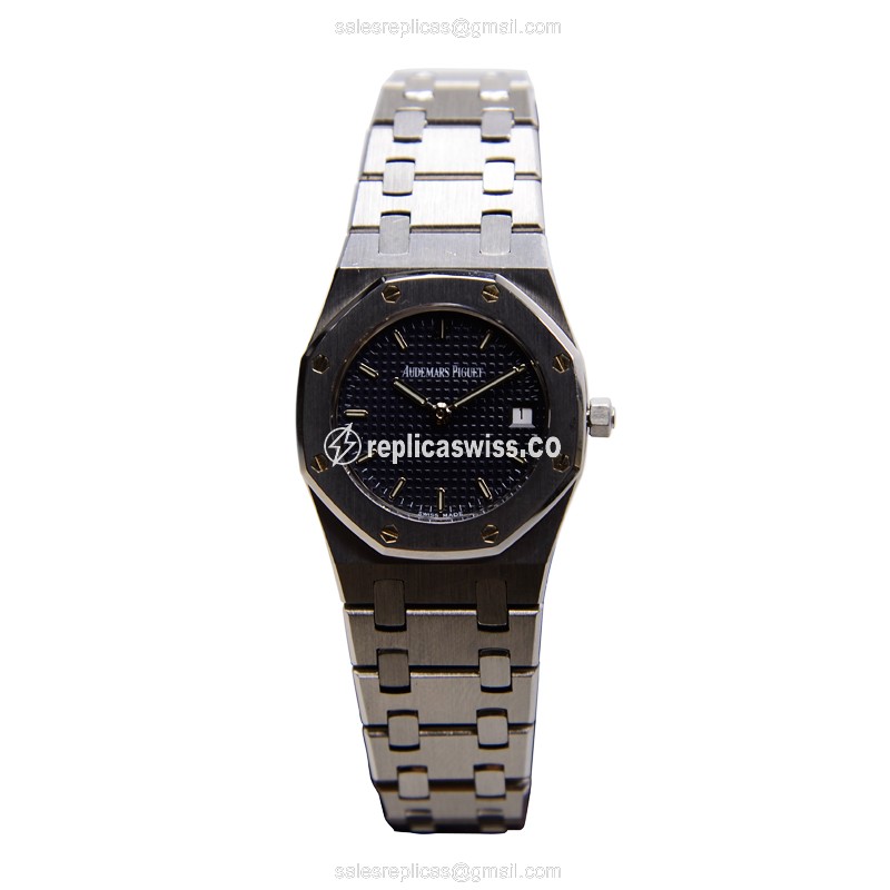 Audemars Piguet ROYAL OAK Quartz - Black Dial - Steel Case - Silver Strap - View 2