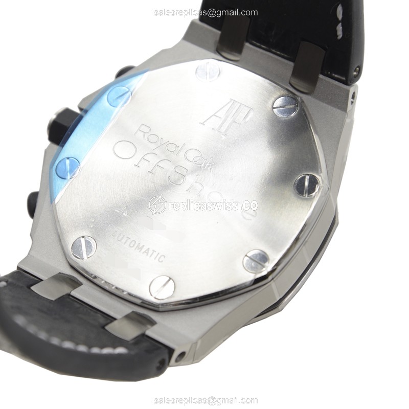 Audemars Piguet Royal Oak Offshore Replica - Automatic - Steel Case - White Dial - Black Alligator Strap - View 4