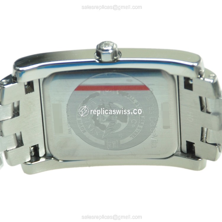 Longines L5.502.0.71.6 Replica - Quartz - Stainless Steel Case - White Dial, Diamond Bezel - View 4