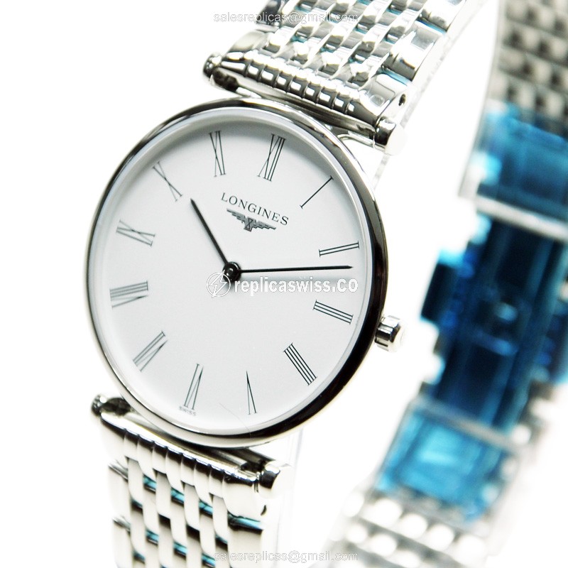 Longines L4.512.4.11.6 Replica - Quartz - Stainless Steel - White Dial - Silver Clasp - View 3