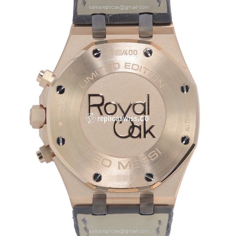 AP Royal Oak Replica - Automatic - 18kt Rose Gold - Steel Case - Grey Alligator Strap - View 3