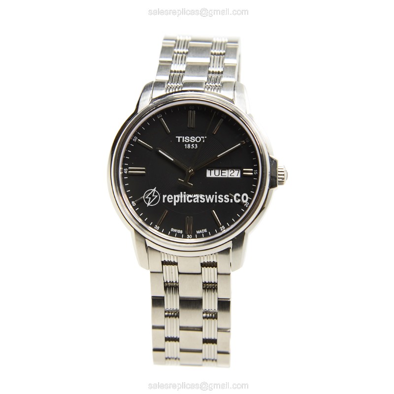 Rolex T-Classic Replica - Automatic - Steel Case - Black Dial - Silver Steel Band - View 2