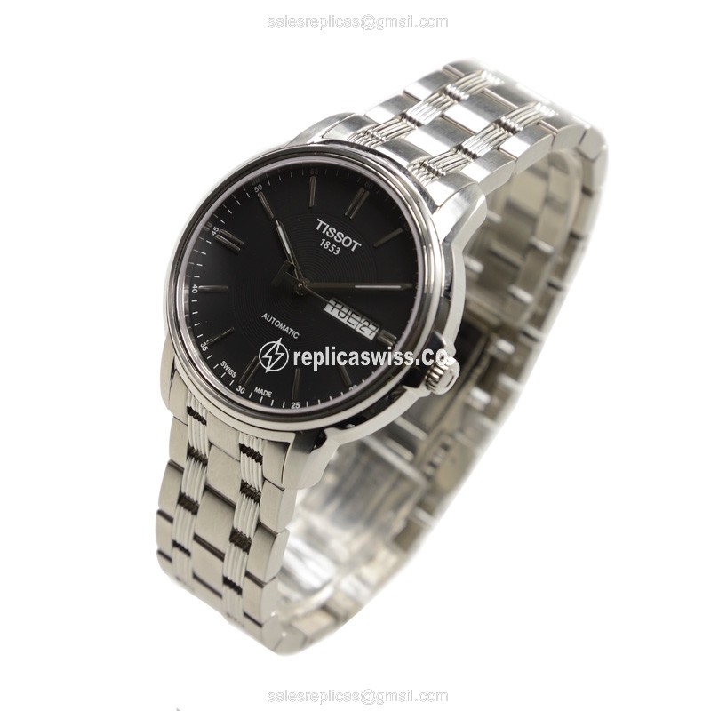 Rolex T-Classic Replica - Automatic - Steel Case - Black Dial - Silver Steel Band - View 3