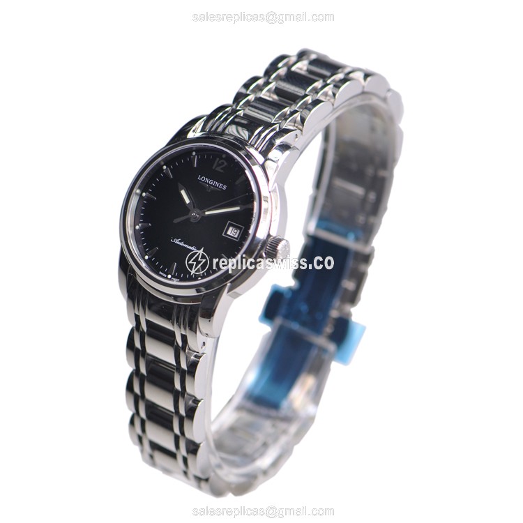 Longines Saint Imier Automatic - Steel Case, Black Dial | Silver Clasp, Steel Strap - View 3