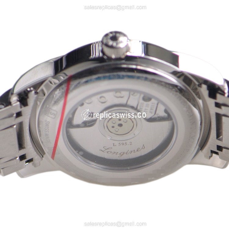Longines Saint Imier Automatic - Steel Case, Black Dial | Silver Clasp, Steel Strap - View 4