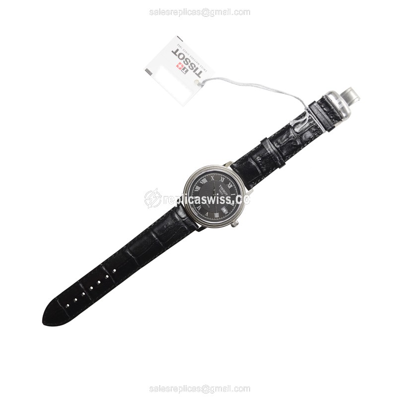 Tissot T-CLASSIC Replica - Automatic - Black Dial - Steel Case - Leather Black Strap - View 2
