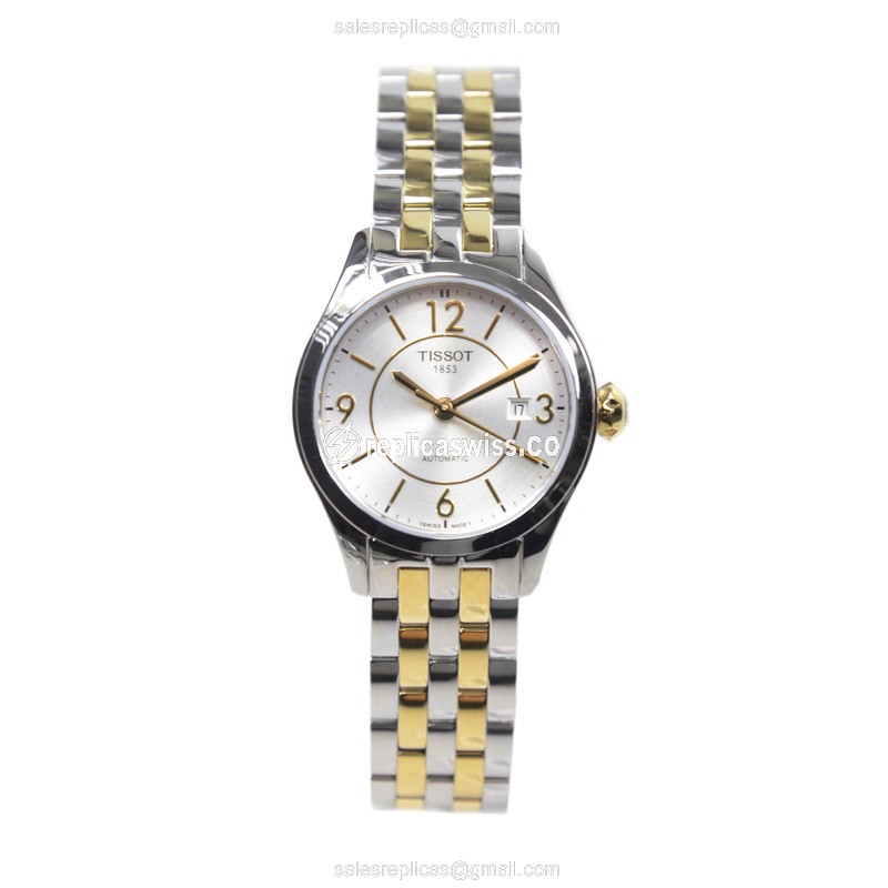 Tissot T-CLASSIC Replica - Automatic - Stainless Steel - White Dial - Silver Clasp - View 2