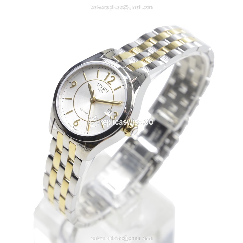 Tissot T-CLASSIC Replica - Automatic - Stainless Steel - White Dial - Silver Clasp - View 3