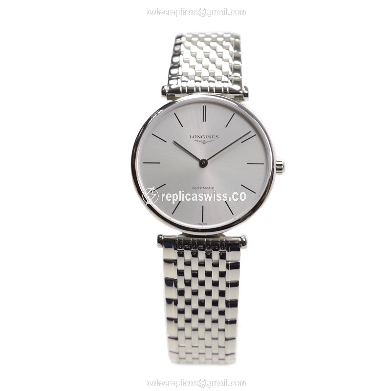 Longines LA GRANDE Replica - Automatic - Stainless Steel - Silver Dial - View 2