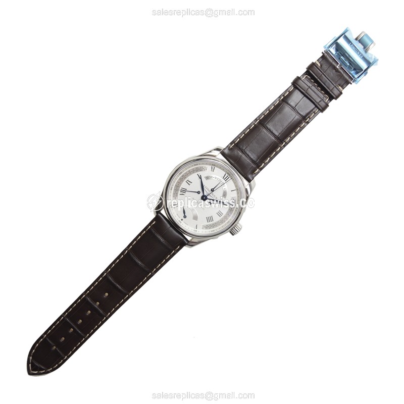 Longines L2.716.4.71.3 Replica | Automatic | Steel | Silver Dial | Brown Alligator - View 2