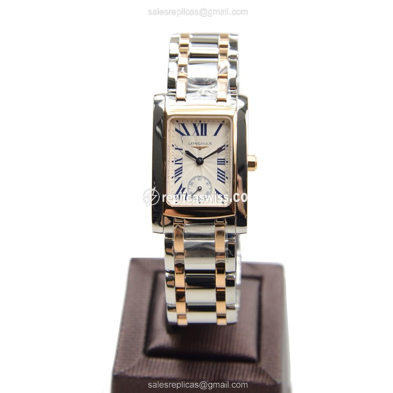 Longines DOLCE VITA Quartz - 18kt Rose & Steel Case - Silver Dial - Clasp - View 2