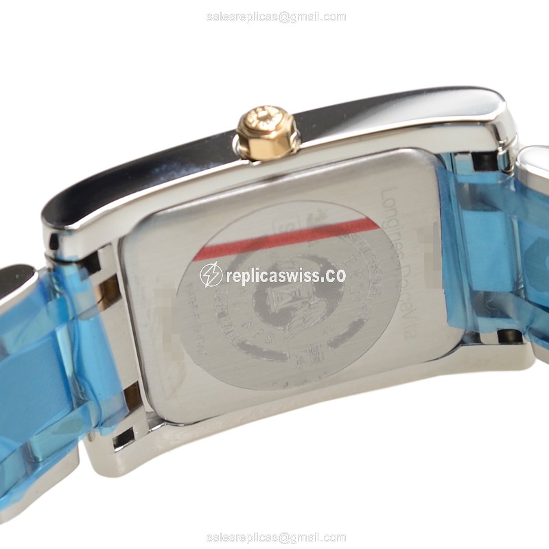 Longines DOLCE VITA Quartz - 18kt Rose & Steel Case - Silver Dial - Clasp - View 4
