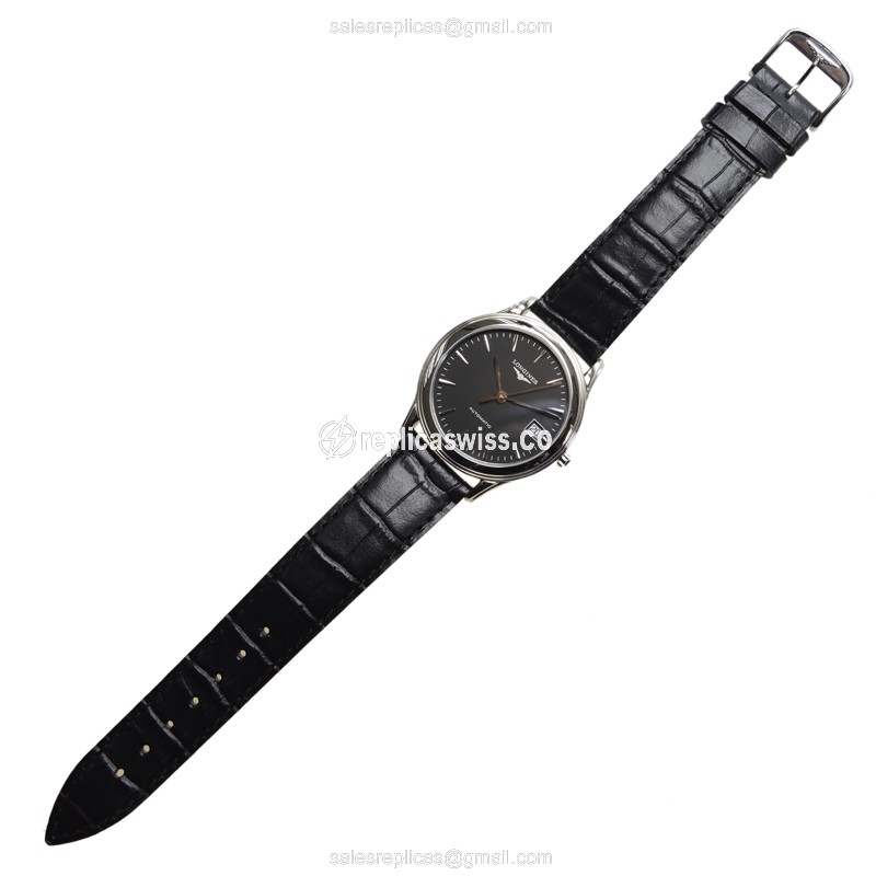 Longines L4.774.4.52.2 Flagship Replica - Automatic | Stainless Steel | Black Dial | Alligator Buckle - View 2