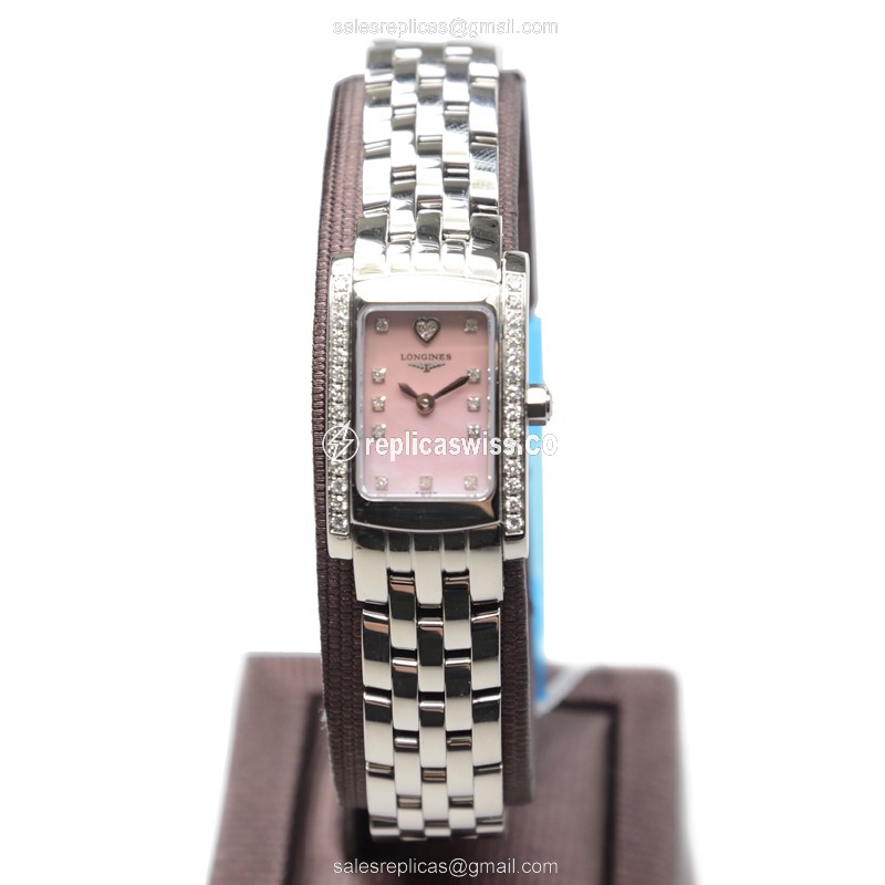 Longines Dolce Vita Replica - Quartz - Pink Dial, Steel Case, Silver Strap - View 2