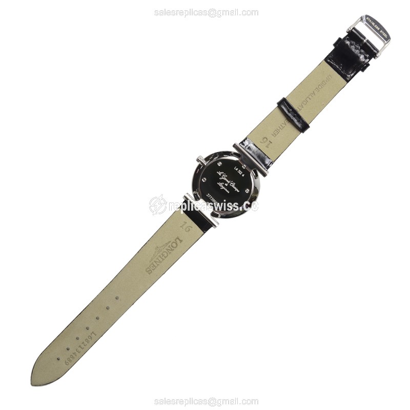 Longines L4.512.4.72.2 Replica - Quartz - Stainless Steel Case - Silver Dial on Black Alligator Strap - View 3
