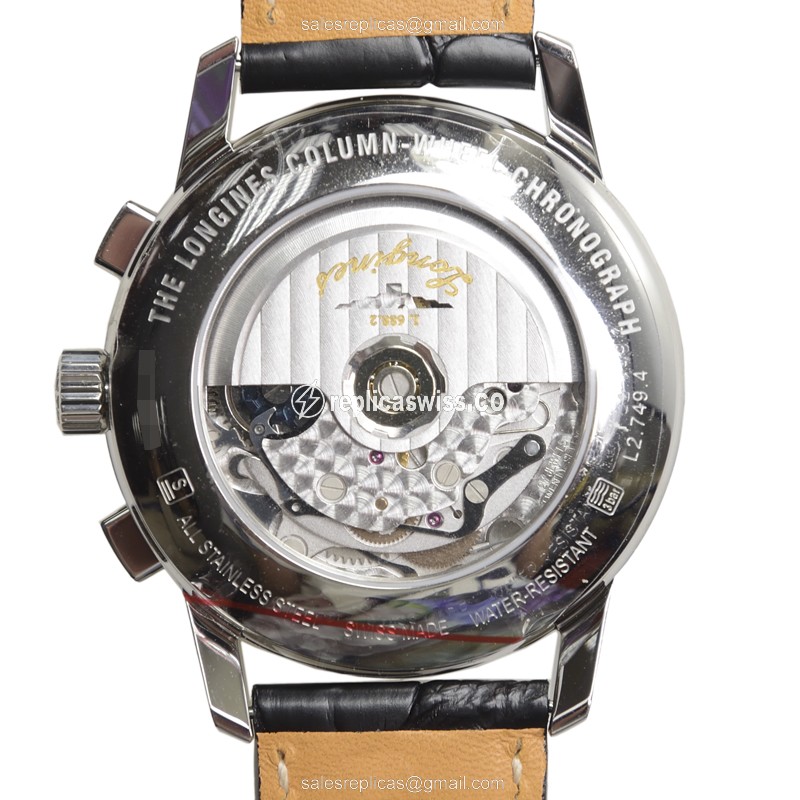 Longines Heritage Replica - Automatic - Steel Case, Black Dial - Buckle Clasp - View 3
