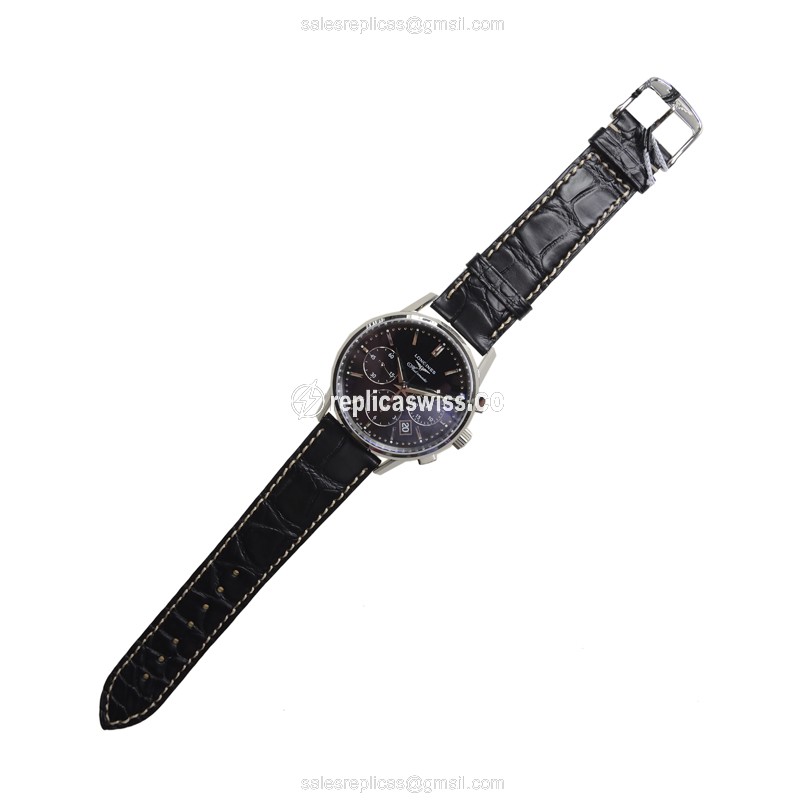 Longines Heritage Replica - Automatic - Steel Case, Black Dial - Buckle Clasp - View 2