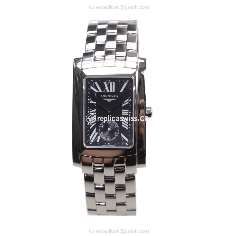 Longines Dolce Vita Replica - Quartz - Black Dial on Silver Steel - View 2