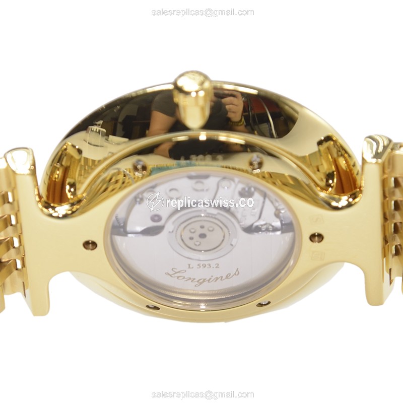 Longines LA GRANDE Replica - 18kt Gold - Automatic - White Dial - View 4