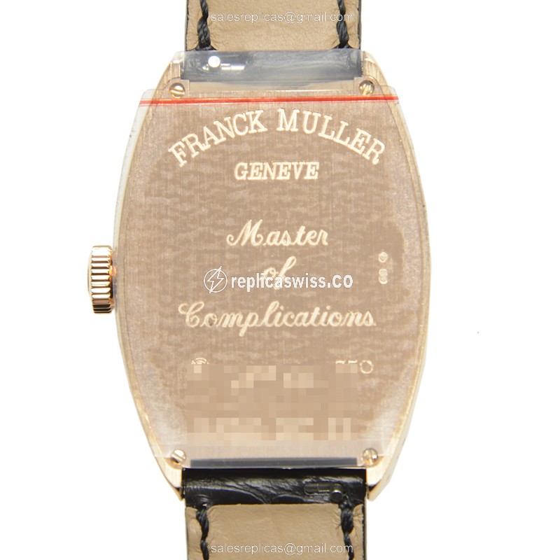 Franck Muller 5850 SC D Replica - Automatic - Rose Gold Case - Diamonds on Dial - Silver - View 3