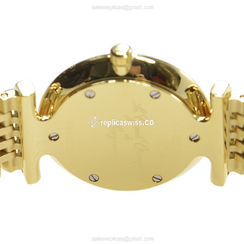 Longines L4.209.2.87.8 Replica - Quartz - Gold PVD Case - White Dial on Gold Strap - View 4