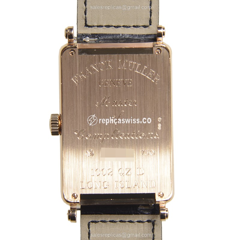 Franck Muller 1002 QZ D LONG ISLAND - Quartz - 18kt Rose Gold - Diamonds - Silver Dial - Buckle Clasp - View 3