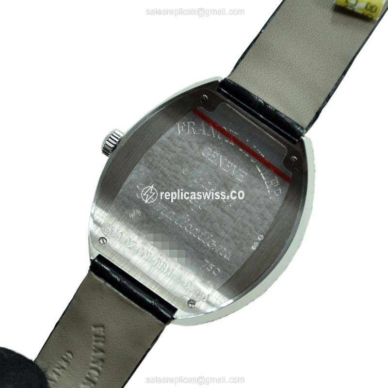 Franck Muller 3540QZCOLDRMAD4CDOG Replica - Quartz - 18kt White Gold - Diamond Dial - Silver - Buckle Clasp - View 3