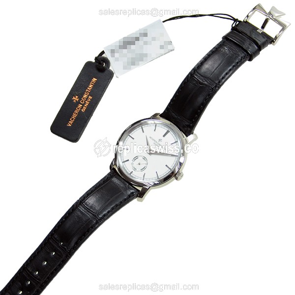 Vacheron Constantin 82172/000G-9383 - Manual Wind - 18kt White Gold - Silver Dial - Alligator Black Buckle - View 2