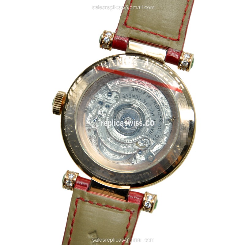 Franck Muller DM 39 COL DRM D 2R CD 5N Automatic 18kt Rose Gold - Diamond Dial, Red Alligator Strap - View 3