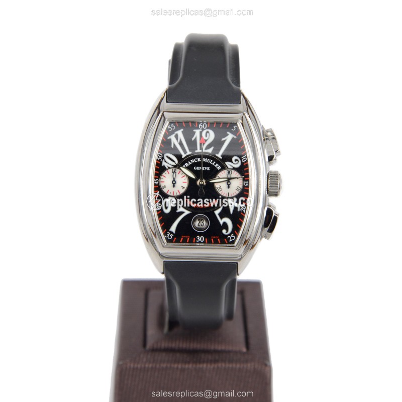 Franck Muller Conquistador Replica - Automatic - Silver Dial - Stainless Steel - Black Rubber Strap - View 2