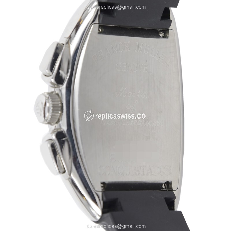 Franck Muller Conquistador Replica - Automatic - Silver Dial - Stainless Steel - Black Rubber Strap - View 4