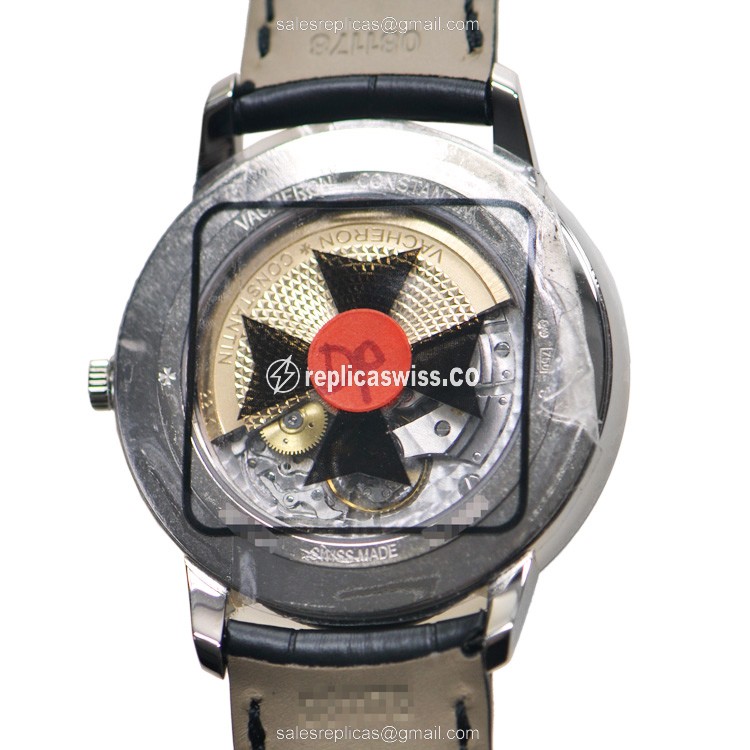 Vacheron Constantin 85180/000G-9230 PATRIMONY TRAD. - Auto - 18kt White Gold - White Dial - Black Alligator Buckle - View 2
