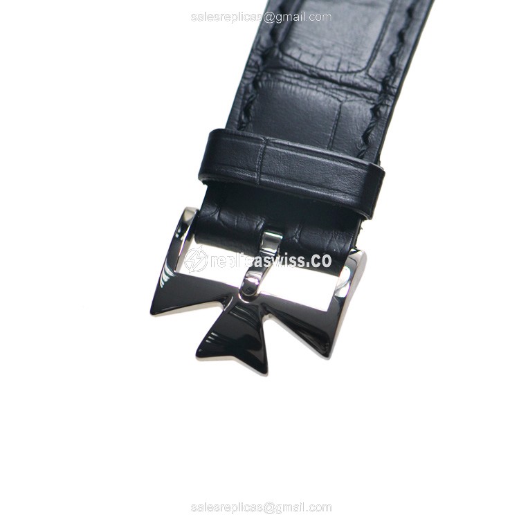 Vacheron Constantin 85180/000G-9230 PATRIMONY TRAD. - Auto - 18kt White Gold - White Dial - Black Alligator Buckle - View 3