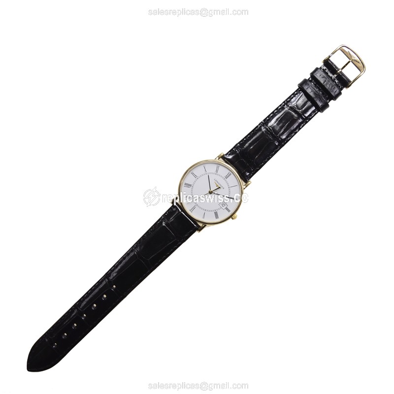 Longines Presence Replica - Quartz - 18kt Gold - White Dial, Buckle Clasp - View 2