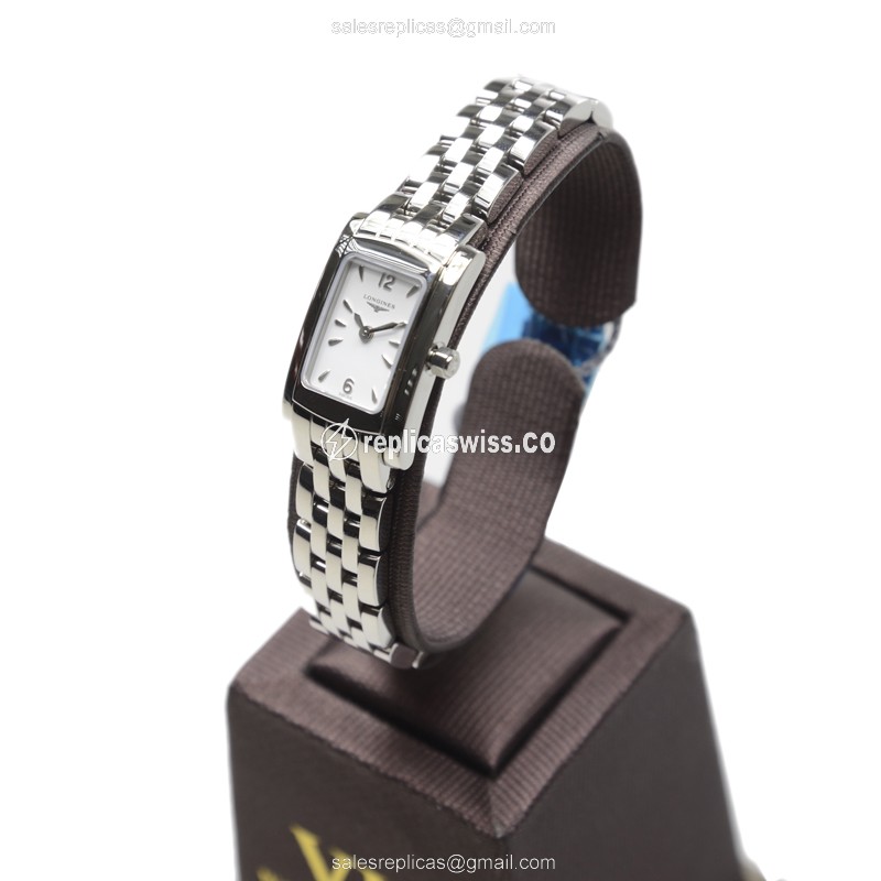 Longines L5.158.4.16.6 Replica - Quartz - Stainless Steel - White Dial, Silver Clasp - View 3
