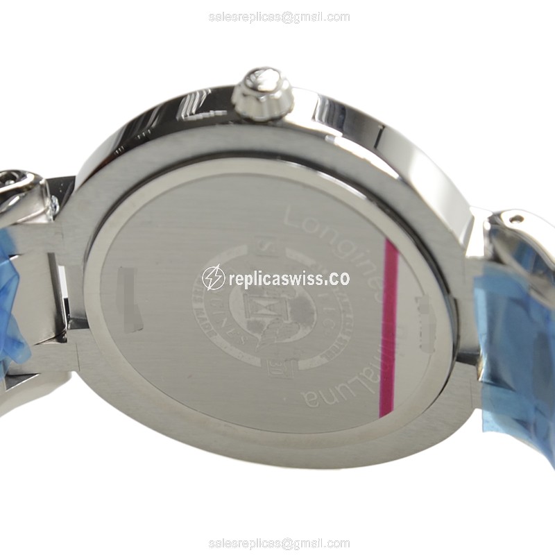 Longines Prima Luna Replica - Quartz - Stainless Steel Case, White Dial, Silver Clasp, Steel Strap - View 4