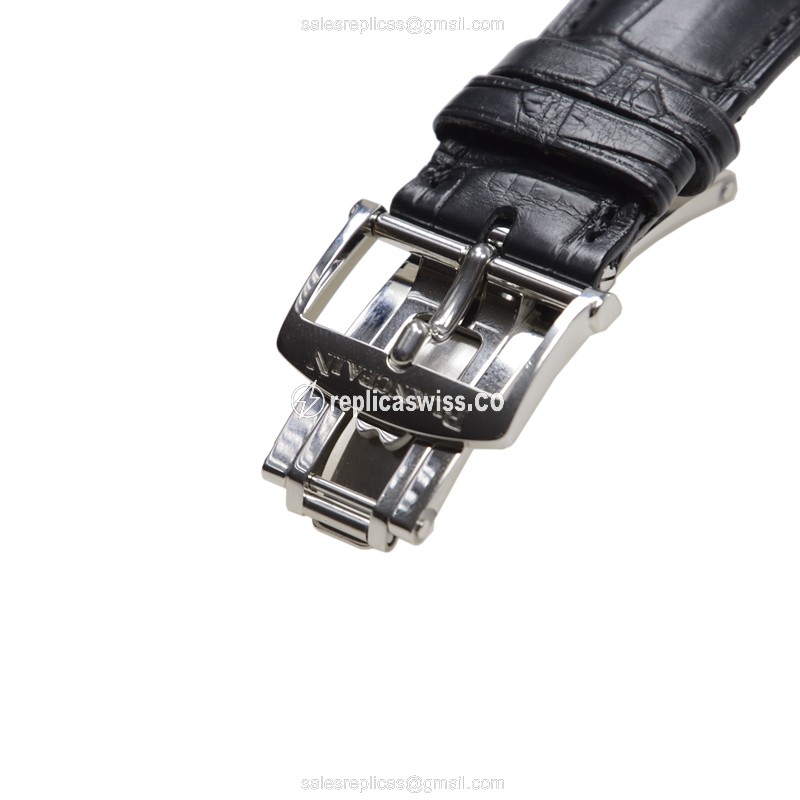 Blancpain Villeret Replica - Automatic - Steel Case - White Dial - Black Alligator Strap - View 4