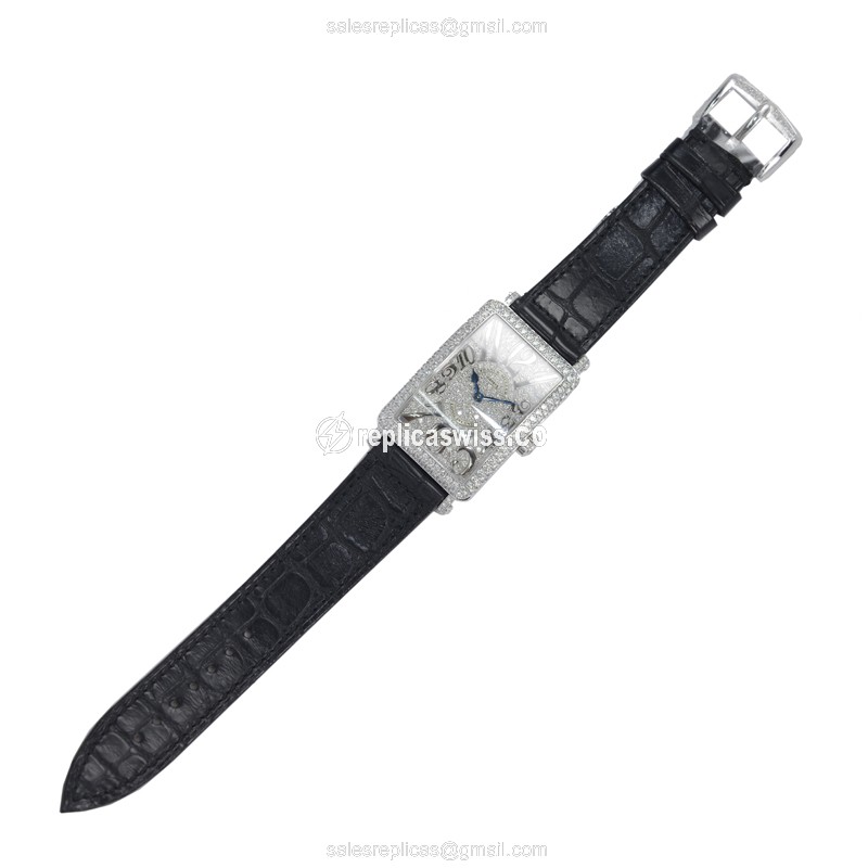 Franck Muller 952 QZ D CD REL LONG ISLAND - Quartz - 18kt White Gold - Diamond - Silver Dial - View 2