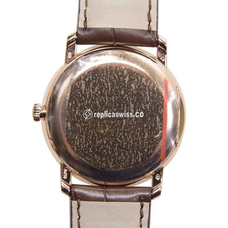 Blancpain Villeret 6664-3642-55B Replica - Auto - 18kt Rose Gold - White Dial - Brown Alligator Strap - View 3