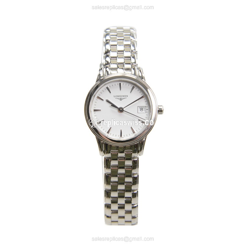 Longines Flagship Quartz - White Dial - Stainless Steel Case | Silver Strap - View 2