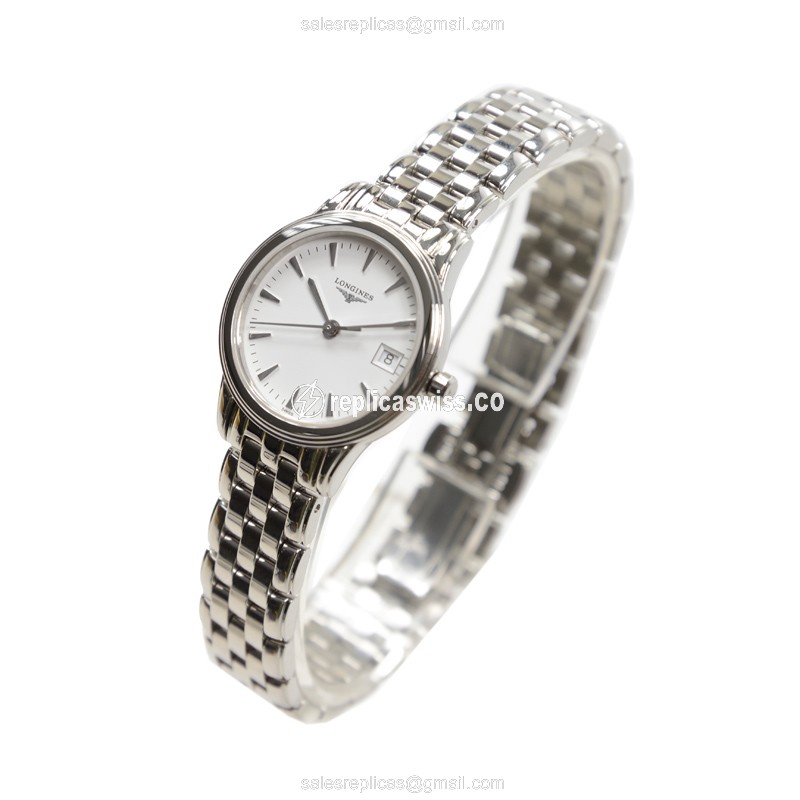 Longines Flagship Quartz - White Dial - Stainless Steel Case | Silver Strap - View 3
